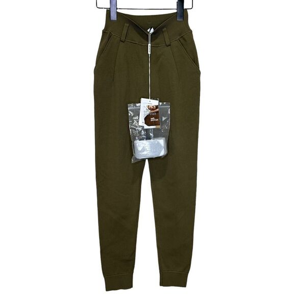 NEW Self-Portrait Khaki Knitted Joggers with Belt Size 4 - Picture 5 of 13